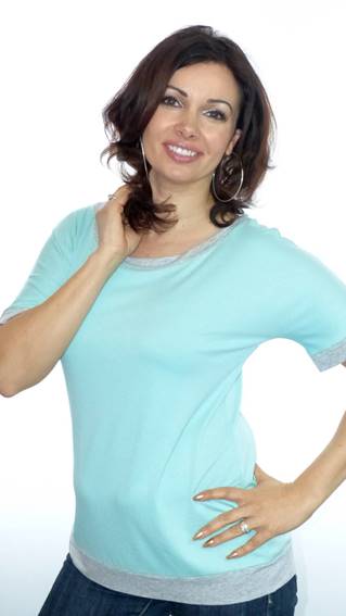 HAJDAN 925 блузка женская голубой+меланж