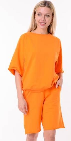 020239 Костюм женский с шортами оранжевый