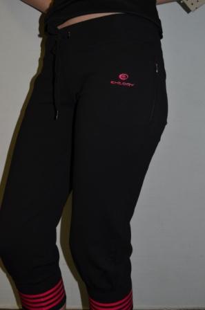 EXTORY SL 02B6.0001 капри женские на манжете черный с розовым (S-XL)