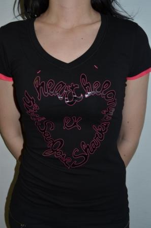 EXTORY EM 0697.0036 футболка женская черный с розовым (S-XL)
