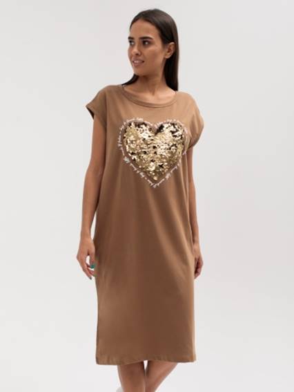 Платье женское 01183 коричневый