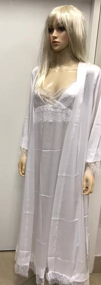 ШЕЛК 228 комплект женский халат+сорочка (белый)